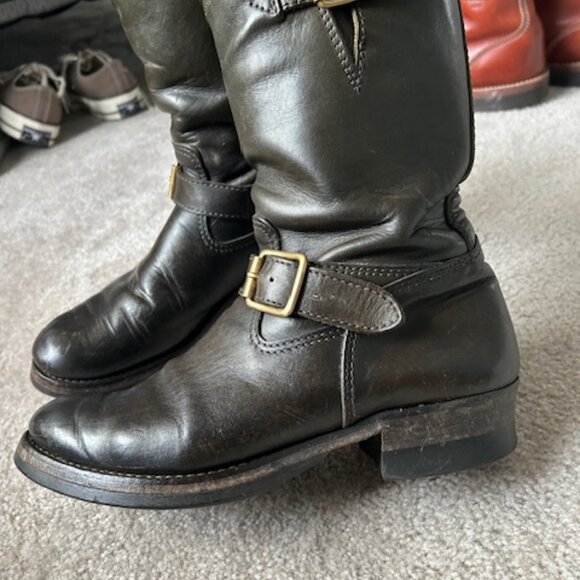 Y\'2 Leather Olive Eco Horsehide Engineer Boots